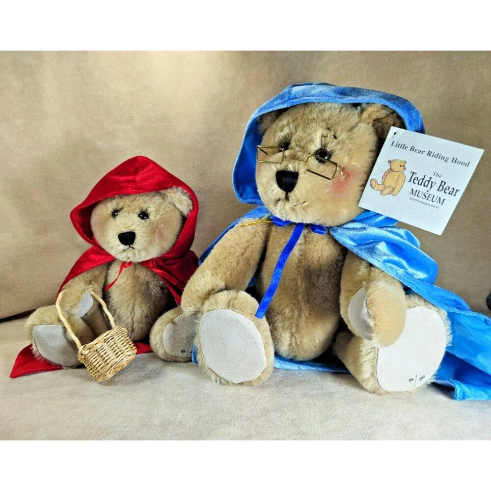 RARE Teddy Bear Museum Mohair Little Red Riding Hood & Big Bad Wolf Set #94/500